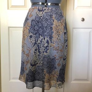 INC Blue Floral Knee-length Skirt